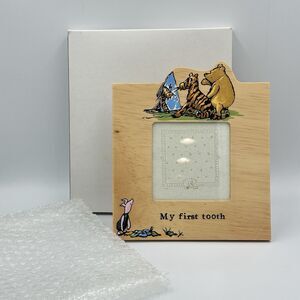 Disney Winnie The Pooh My First Tooth 8” X 7” Wooden Photo Frame